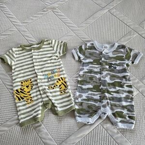🔥5 FOR $25🔥2 Pack Bundle CJP Baby Boy Rompers 0-3M
